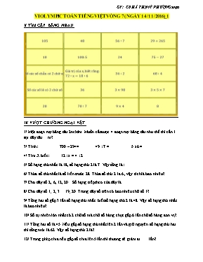 Đề thi Violympic Toán lớp 3 vòng 7 lần 1 - Năm 2016-2017 - Hà Thị Mỹ Phượng